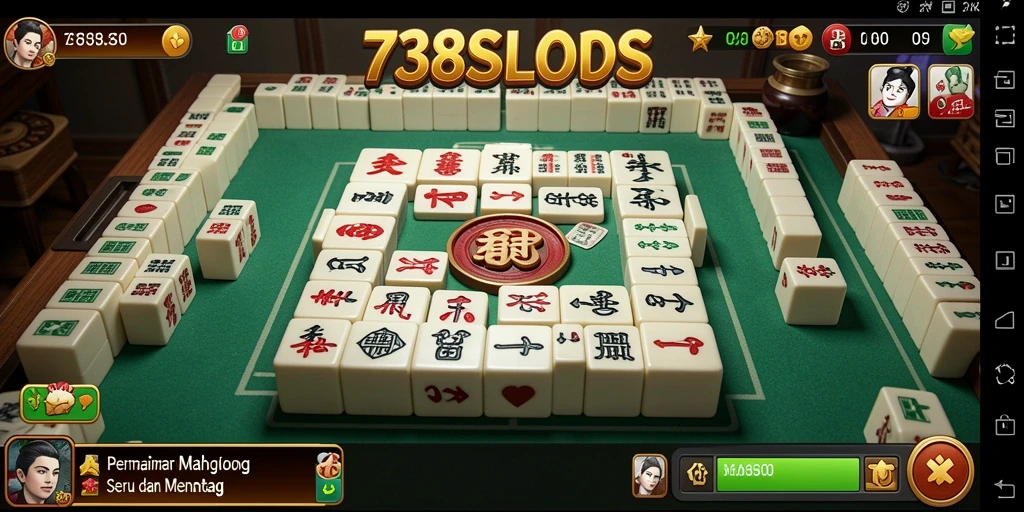 Screenshot gameplay Mahjong di 738SLOTS yang menampilkan tantangan seru.