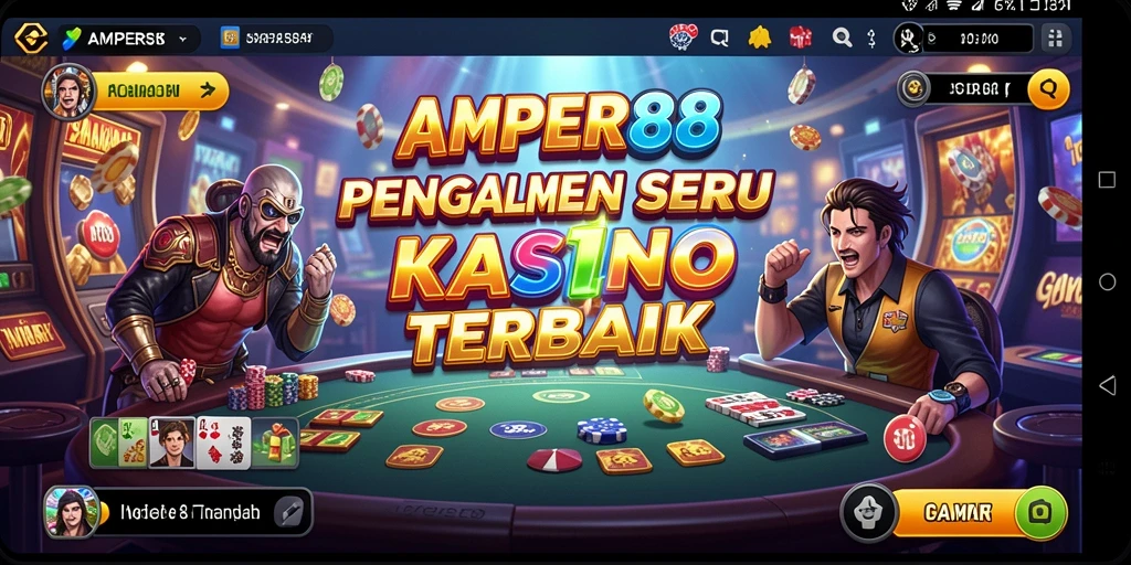 Tampilan gameplay Kasino AMPER88 yang menarik dan penuh warna.
