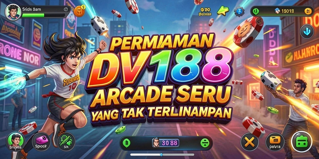 Tangkapan layar gameplay seru dari DV188 yang menunjukkan aksi Arcade.