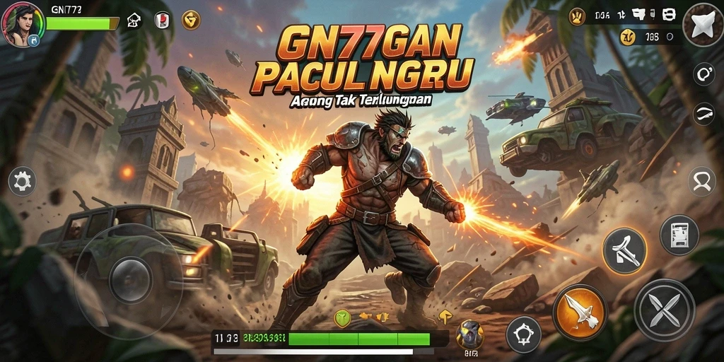 Tampilan gameplay GN777 dengan aksi seru dan karakter dinamis.