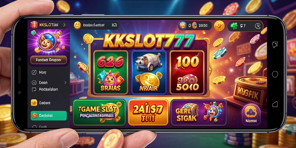 Tampilan gameplay Slot KKSLOT777 yang penuh warna dan menarik.