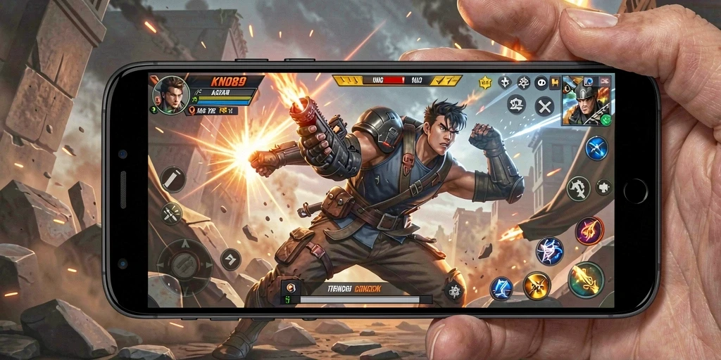 Screenshot KNO89 menunjukkan pertempuran seru dalam laga Action.