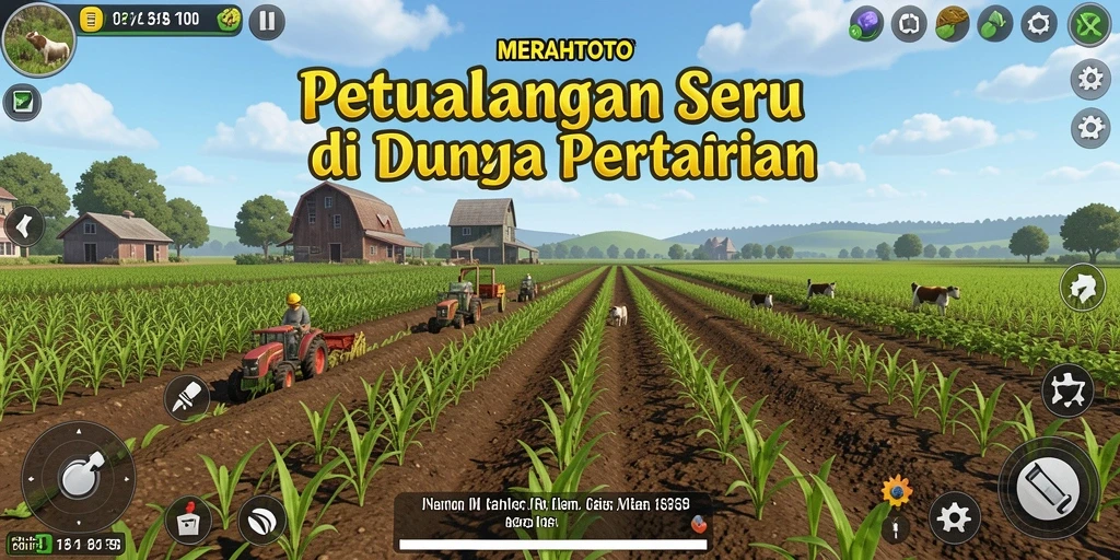 Tampilan gameplay menakjubkan di <strong>MERAHTOTO</strong>, menunjukkan aktivitas pertanian yang menarik.