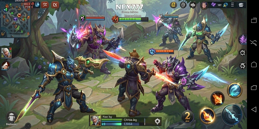 Gameplay seru dengan pertarungan karakter di NEX777.