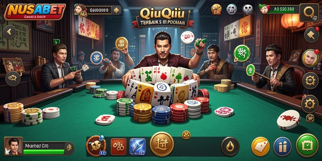 Tampilan gameplay menarik dari NUSABET saat bermain QiuQiu.