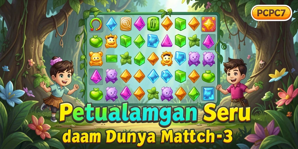 Tampilan gameplay seru PCPC7 dalam dunia Match-3.