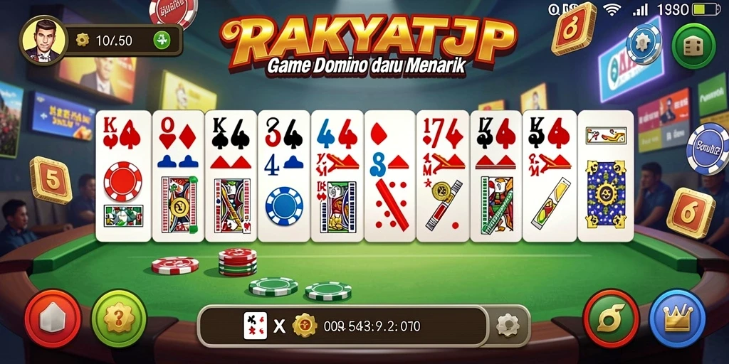 Tampilan menarik dari gameplay Domino di RAKYATJP.