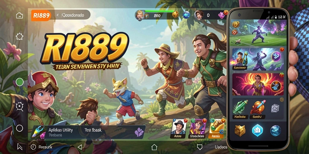 Tampilan utama aplikasi RI889 dengan berbagai fitur Utility.