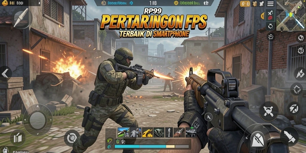 Tampilan seru dari gameplay FPS di RP99.