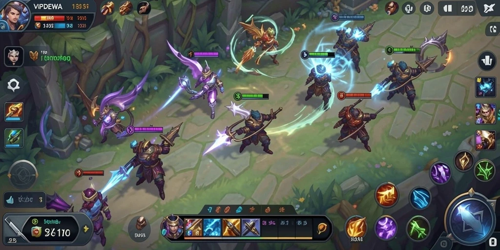 Screenshot gameplay VIPDEWA yang menunjukkan pertarungan antar karakter.