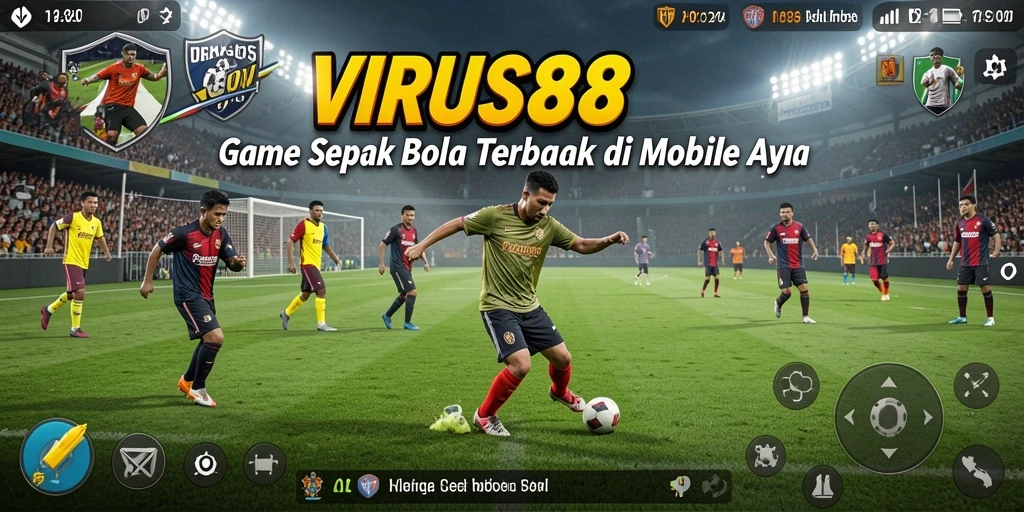 Tampilan gameplay <strong>VIRUS88</strong> yang mendebarkan dan realistis dalam pertandingan sepak bola.