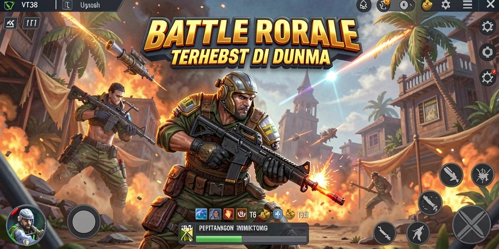 Gameplay seru dalam pertarungan Battle Royale di VT38.