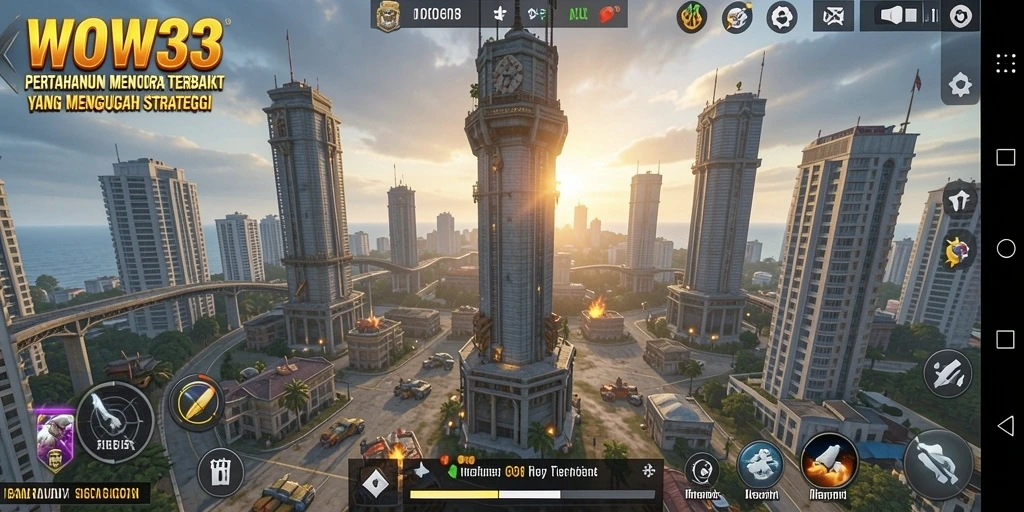 Screenshot menampilkan gameplay menegangkan dalam Tower Defense.
